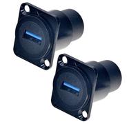 VRTYVEYBB USB 3 0 D Type Female Coupler Set of 2, Perfect for Direct Panel Installation and Data Transfer (Black)