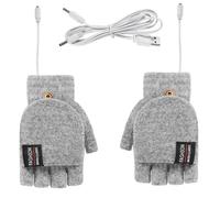 VRTYVEYBB USB Powered Winter Electric Mitten Heated Gloves Full&Half Finger Warmer