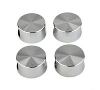 VRTYVEYBB Zinc Alloy Gas Cooktop Rotary Knobs - 6mm Hole Size, Heat-Resistant Replacement Knobs for Stoves, Ovens, and Electric Cooktops, to Install and Clean (Set of 4, Silver)