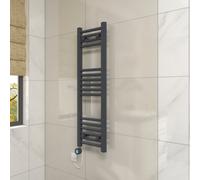Vruc Anthracite Straight Prefilled Electric Heated Towel Rail 1000X300mm With 400W Thermostatic Heating Element