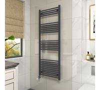 Vruc Anthracite Straight Prefilled Electric Heated Towel Rail 1600X600mm With 800W Thermostatic Heating Element