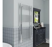 Vruc Bathroom Curved Heated Towel Rail Radiator 1200 X 600mm Chrome