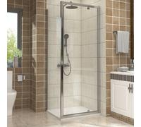 Vruc Bathroom Shower Enclosure Pivot Door With Side Panel 760 X 1000mm Chrome