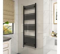 Vruc Black Straight Prefilled Electric Heated Towel Rail 1600X600mm With 800W Thermostatic Heating Element