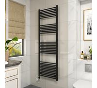 Vruc Black Straight Prefilled Electric Heated Towel Rail 1800X600mm With 800W Thermostatic Heating Element