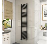 Vruc Black Straight Prefilled Electric Heated Towel Rail Radiator 1800X400mm With 800W Thermostatic Wifi Heating Element