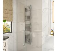 Vruc Chrome Straight Prefilled Electric Heated Towel Rail 1400X300mm With 800W Thermostatic Heating Element