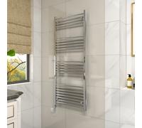 Vruc Chrome Straight Prefilled Electric Heated Towel Rail 1400X600mm With 800W Thermostatic Heating Element