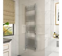 Vruc Chrome Straight Prefilled Electric Heated Towel Rail 1600X500mm With 800W Thermostatic Heating Element