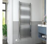 Vruc Chrome Straight Prefilled Electric Heated Towel Rail 1600X600mm With Manual Heating Element