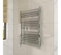 Vruc Chrome Straight Prefilled Electric Heated Towel Rail Radiator 800X600mm With 400W Thermostatic Wifi Heating Element