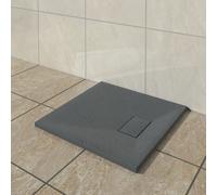 Vruc Wetroom Shower Enclosure Tray Square Smc Slate Effect 700X700mm Anthracite