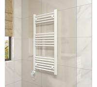 Vruc White Straight Prefilled Electric Heated Towel Rail 1000X500mm With 600W Thermostatic Heating Element