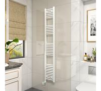 Vruc White Straight Prefilled Electric Heated Towel Rail 1800X300mm With 800W Thermostatic Heating Element