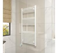 Vruc White Straight Prefilled Electric Heated Towel Rail Radiator 1200X600mm With 600W Thermostatic Wifi Heating Element