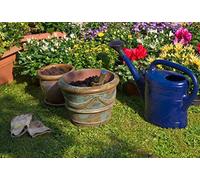vrupi Spring Photography Backdrop Garden Watering Flowers Cultivate Potted Background 10x6.5ft Sunny Sky Lawn Photographic
