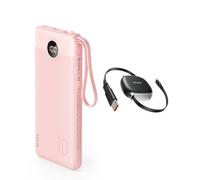 VRURC 10000mAh Power Bank 1 Pack and 240W Retractable USB C to USB C Cable (1m Max) 1 Piece