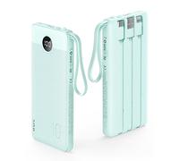 VRURC 10000mAh Power Bank With Built in Cables,USB C Battery Pack Portable Charger with 5 Outputs 2 Inputs Powerbank LED Display compatible with iPhone 14 13 12 Samsung S21 S20 Xiaomi iPad