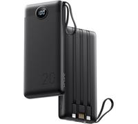 VRURC 20000mAh Portable Charger with Fast Charging & Built-in Cables
