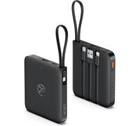 VRURC Mini Portable Charger with Built-in Cable,22.5W Fast Charging USB C Power