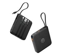 VRURC Mini Portable Charger with Built-in Cable,22.5W Fast Charging USB C Power Bank,10000mAh Mini Cell Phone Power Bank LED Display,Battery Pack for iPhone 15 14 Samsung Galaxy S23 Tablet(1 Pack)