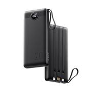 VRURC Portable Charger 20000mAh with Built in Fast Charging Cables,Power Bank PD 18W QC 3.0 Quick Charge USB C Battery Pack with 5 Outputs & 2 Inputs Compatible with Smart phones