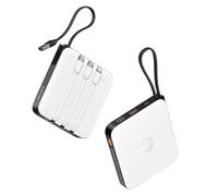 VRURC Portable Charger for iPhone, 20000mAh Power Bank PD20W with Built-in Cables, Fast Charging USB C Battery Pack, Travel Essentials, for iPhone 15 Samsung Galaxy Google LG Phone, White