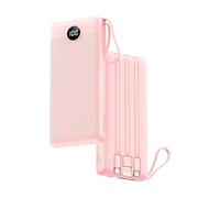 VRURC Portable Charger with Built in Fast Charging Cables,20000mAh Power Bank PD 18W QC 3.0 Quick Charge USB C Battery Pack with 5 Outputs & 2 Inputs Compatible with Smart phones