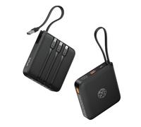 VRURC Portable Power Bank Built-in Cables,20000mAh 22.5W Fast Charging USB C Battery Pack, Phone Charger Battery Small & Slim,LED Display, for iPhone 15 Samsung Galaxy S23 Google LG(1 Pack)