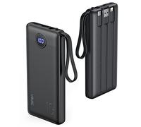 VRURC Power Bank Powerbank 10000mAh with 4 Integrated Cables