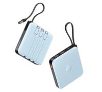 VRURC Powerbank 20000 mAh Power Bank with Cable Small USB C 22.5 W QC3.0 Fast Charging Portable Charger External Mobile Phone Batteries Small but Strong with LED Display for iPhone Huawei Smartphones