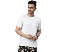 VRUTZ Classic Mens Plain Solid Short Sleeve Crew Neck Novelty T-Shirt for Men (UK, Alpha, S, M, Regular, Regular, White)