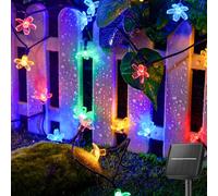 Vruxuri 60 LED Solar String Lights Outdoor Waterproof Flower Fairy Lights for Garden Fence Patio Yard Christmas Tree Lawn Wedding Party Decor, Multicolor