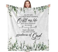 VRW Christian Blanket, Christian Gifts for Women Men, Bible Verse Religious Scripture Botanical Throw Blankets for Home Bedroom Living Room Couch Sofa, 50x60 Inches