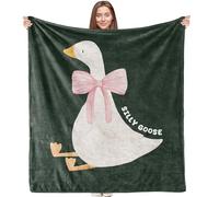 VRW Silly Goose Decor Blanket, Big Pink Bow Blanket, Cute Goose Theme Blanket Throws for Girls Kids Bedroom Couch, Coquette Goose Gifts for Trendy Girls Women,Goose Gifts for Goose Lovers 50x60 Inches