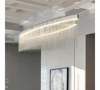 Vrygle 110Cm Long Aluminum Tassel Chain Chandelier Led Double Strip Art Ceiling Light Modern Lamp