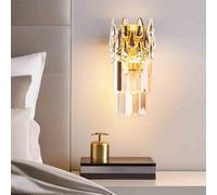 Vrygle 2-Lights Crystal Wall Sconces Lamp Gold Beside Adjustable Light Hallway Stairway, 1Pcs