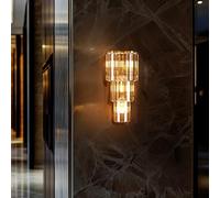Vrygle Crystal Wall Light Luxury: 3-Layer LED Lighted Wall Lamp Modern Decorative Wall Sconce with Bulbs for Porch, Hallway, Bar, Restaurants, Patio, Home Decor