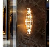 Vrygle Crystal Wall Light Luxury:5-Layer LED Lighted Wall Lamp Modern Decorative Wall Sconce with Bulbs for Porch, Hallway, Bar, Restaurants, Patio, Home Decor