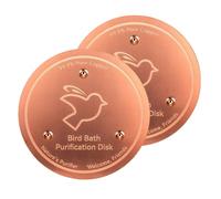 Vryth 2Pcs 99.99% Pure Copper Bird Bath Purification Disk Birdbath Cleaner Self-Cleaning Design Keeps Water Fresh Year-Round Suitable for Outdoor Birdbaths & Bowls Bird Bath Fountains
