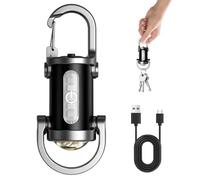 Vryth 500LM Super Bright Mini Keychain Flashlight Waterproof Rechargeable LED Keychain Torch, High Lumens EDC Pocket Flashlight for Emergency Power Outdoor Hiking Camping, Hiking, Emergency (Black)