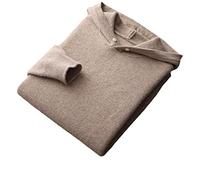 Vsadsau Men's 100% Pure Cashmere Sweater Knitted Pullover Sweater Thickened Knitted Cashmere Jumper Champagne XXL