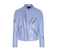 Vsadsau Mens Classic Leather Motorcycle Jacket Stand Up Collar Short Riding Jacket British Zip Coat 2 S