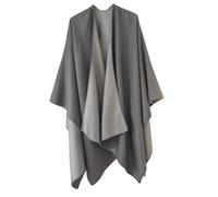Vsadsau Women Cashmere Shawl Double-Sided Cape Cardigan Classic Simple Cloak Soft Large Blanket 91-gray9