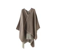 Vsadsau Women Cashmere Shawl Double-Sided Cape Cardigan Classic Simple Cloak Soft Large Blanket 92-khaki