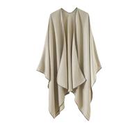 Vsadsau Women Cashmere Shawl Double-Sided Cape Cardigan Classic Simple Cloak Soft Large Blanket 93-beige