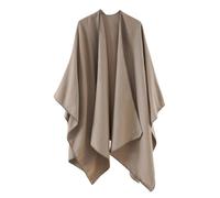 Vsadsau Women Cashmere Shawl Double-Sided Cape Cardigan Classic Simple Cloak Soft Large Blanket 93-khaki