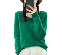 Vsadsau Womens 100% Merino Wool Seamless Sweater Solid Color V Neck Pullover Tops Lightweight Jumper GN8 L