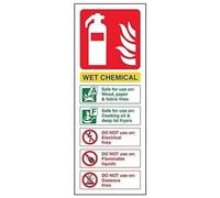 Vsafety 11006AC-S Wet Chemical ID' Sign, Portrait, 75 mm x 200 mm (Pack of 3) Safety Sign