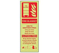 Vsafety 11008AJ-G'Fire Blanket ID' Sign, Portrait, 100 mm x 280 mm (Pack of 3)